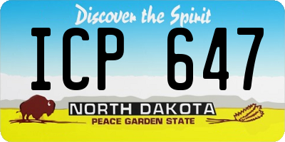 ND license plate ICP647