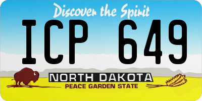 ND license plate ICP649