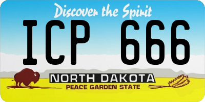 ND license plate ICP666