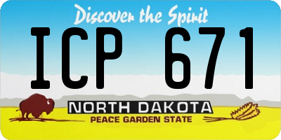 ND license plate ICP671