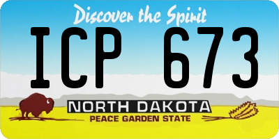 ND license plate ICP673