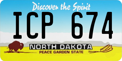 ND license plate ICP674