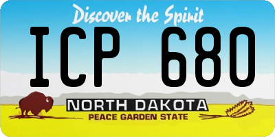 ND license plate ICP680