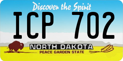 ND license plate ICP702