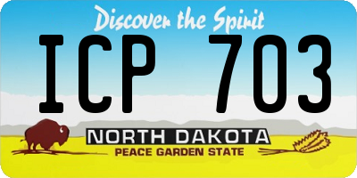 ND license plate ICP703