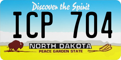 ND license plate ICP704