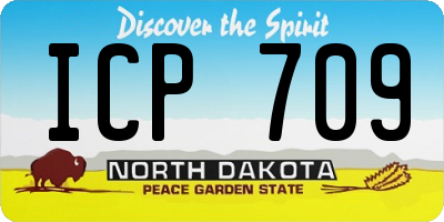 ND license plate ICP709