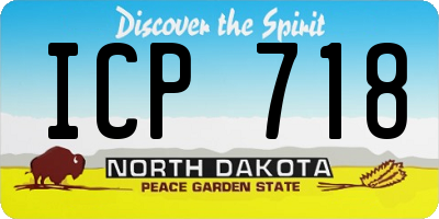 ND license plate ICP718