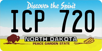 ND license plate ICP720