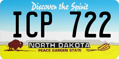 ND license plate ICP722