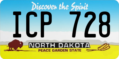 ND license plate ICP728