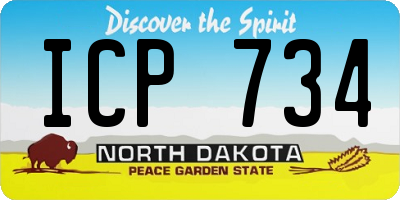 ND license plate ICP734