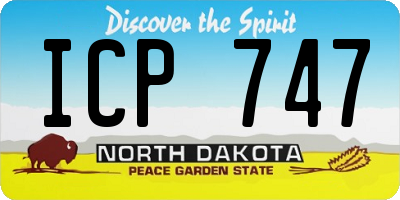 ND license plate ICP747