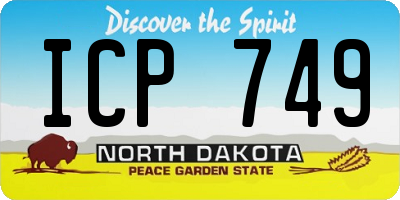 ND license plate ICP749