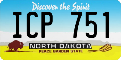 ND license plate ICP751