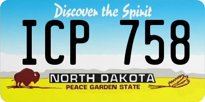 ND license plate ICP758