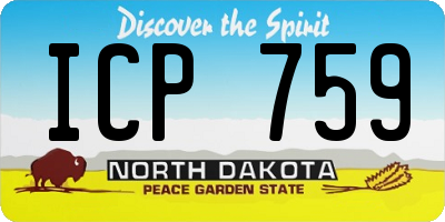 ND license plate ICP759