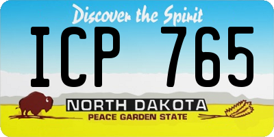 ND license plate ICP765