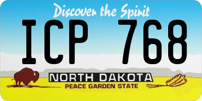 ND license plate ICP768