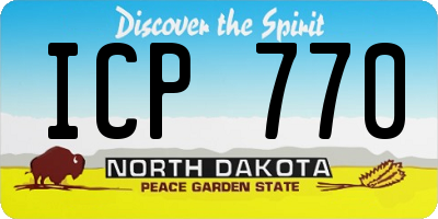 ND license plate ICP770