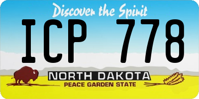 ND license plate ICP778