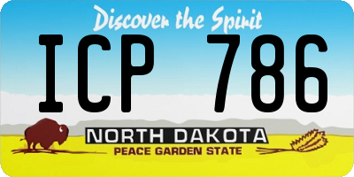 ND license plate ICP786
