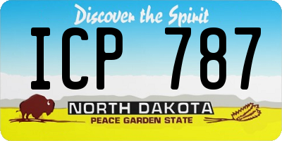 ND license plate ICP787