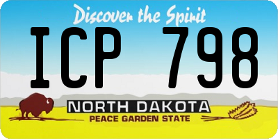 ND license plate ICP798