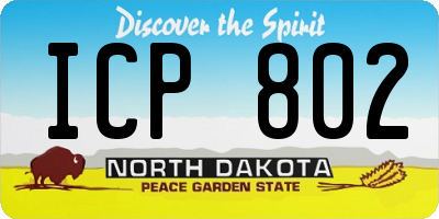 ND license plate ICP802