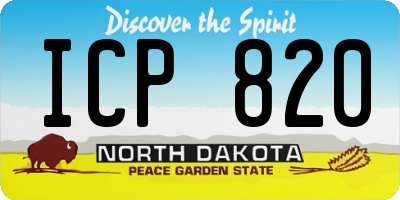 ND license plate ICP820
