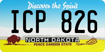 ND license plate ICP826