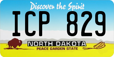 ND license plate ICP829