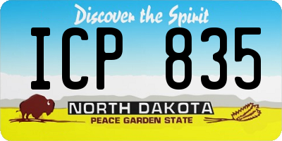 ND license plate ICP835