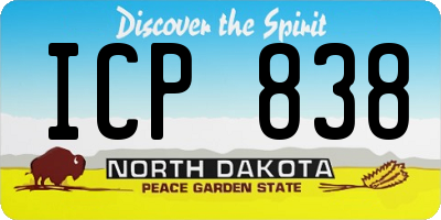 ND license plate ICP838