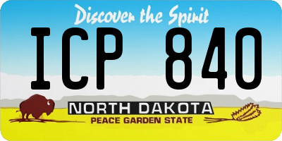 ND license plate ICP840