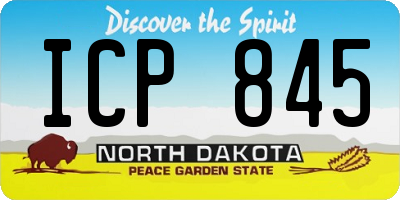 ND license plate ICP845