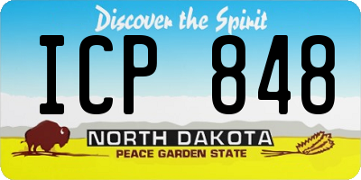 ND license plate ICP848