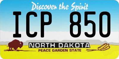 ND license plate ICP850