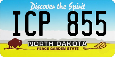 ND license plate ICP855