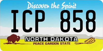 ND license plate ICP858