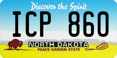 ND license plate ICP860