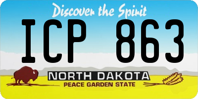 ND license plate ICP863