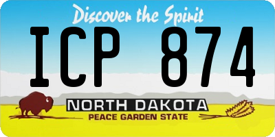 ND license plate ICP874
