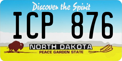 ND license plate ICP876