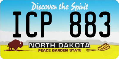 ND license plate ICP883
