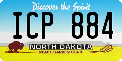 ND license plate ICP884