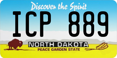 ND license plate ICP889