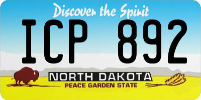 ND license plate ICP892