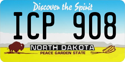 ND license plate ICP908