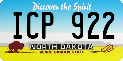 ND license plate ICP922
